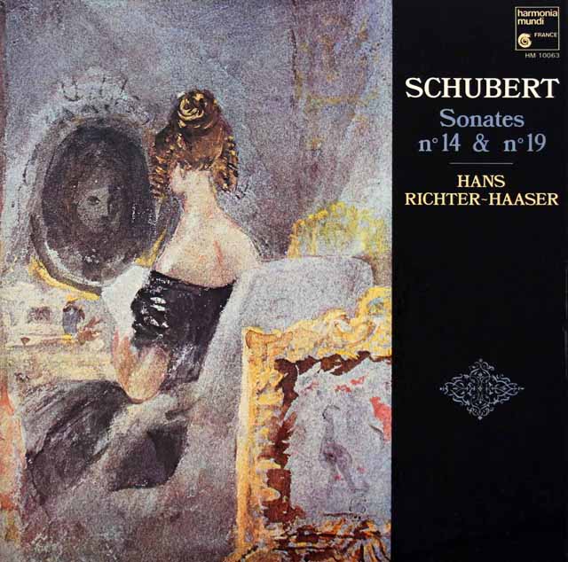 リヒター＝ハーザーのシューベルト/ピアノソナタ 第14、19番　仏HM　3421　LP レコード