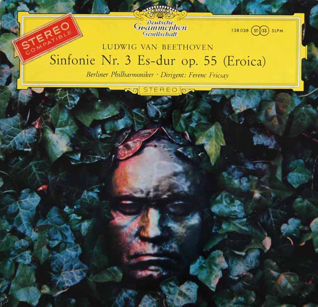 【赤ステレオ、独最初期盤・オリジナルジャケット】　フリッチャイのベートーヴェン/交響曲第3番「英雄」　独DGG　3421　LP レコード