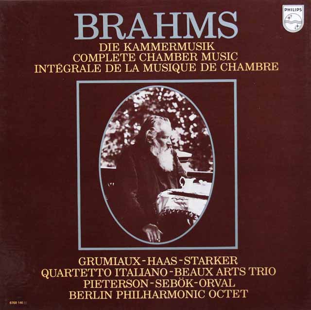 ブラームス/室内楽曲集　（グリュミオー、シュタルケル、イタリア四重奏団、ボザール・トリオほか)　蘭PHILIPS　3421　LP レコード