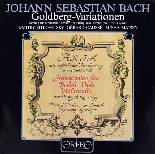 マイスキー、シトコヴェツキー&コセのバッハ/ゴルトベルク変奏曲　独ORFEO　3422　LP レコード