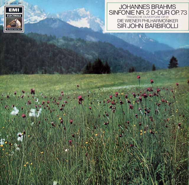 バルビローリのブラームス/交響曲第2番ほか　独EMI　3422　LP レコード