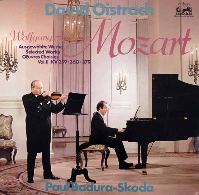 オイストラフ、バドゥラ＝スコダのモーツァルト/ヴァイオリンとピアノのための作品集　独eurodisc　3422　LP レコード