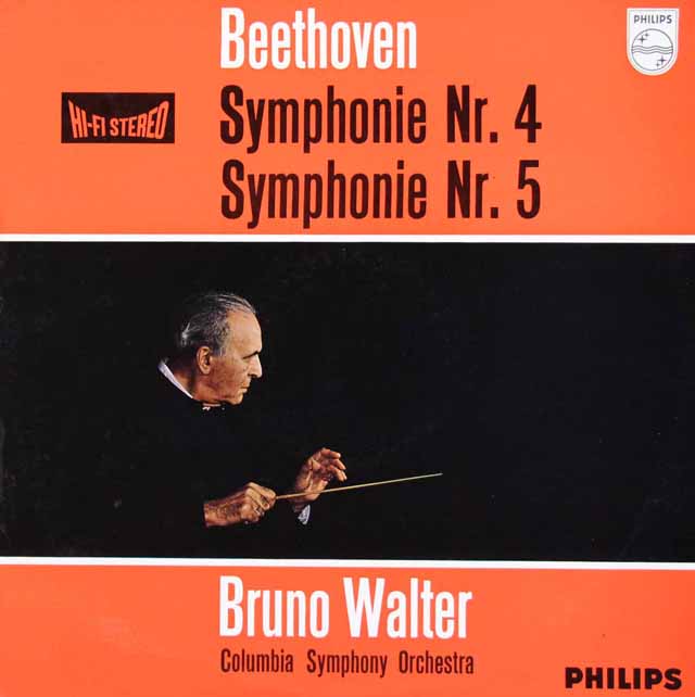 【オリジナル盤】　ワルターのベートーヴェン/交響曲第4&5番「運命」　蘭PHILIPS　3422　LP レコード