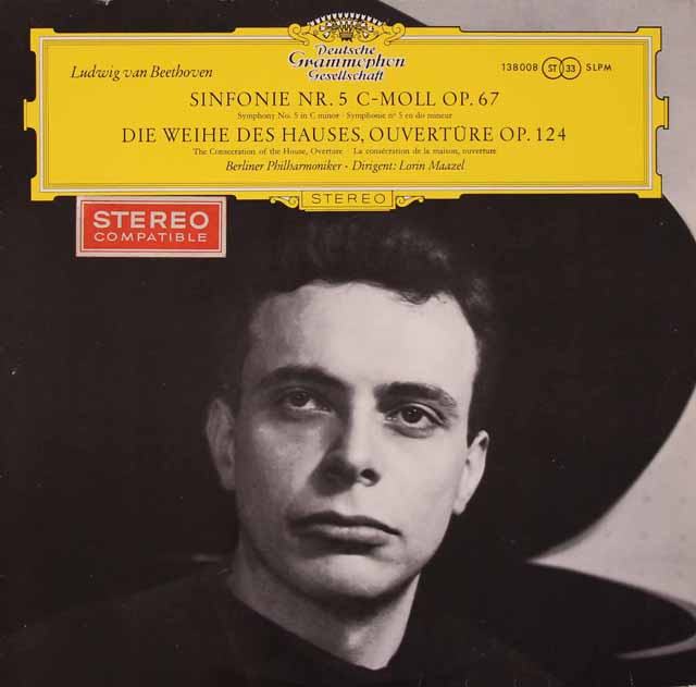 【細字ステレオ、独最初期盤】　マゼールのベートーヴェン/交響曲第5番「運命」ほか　独DGG　3423　LP レコード