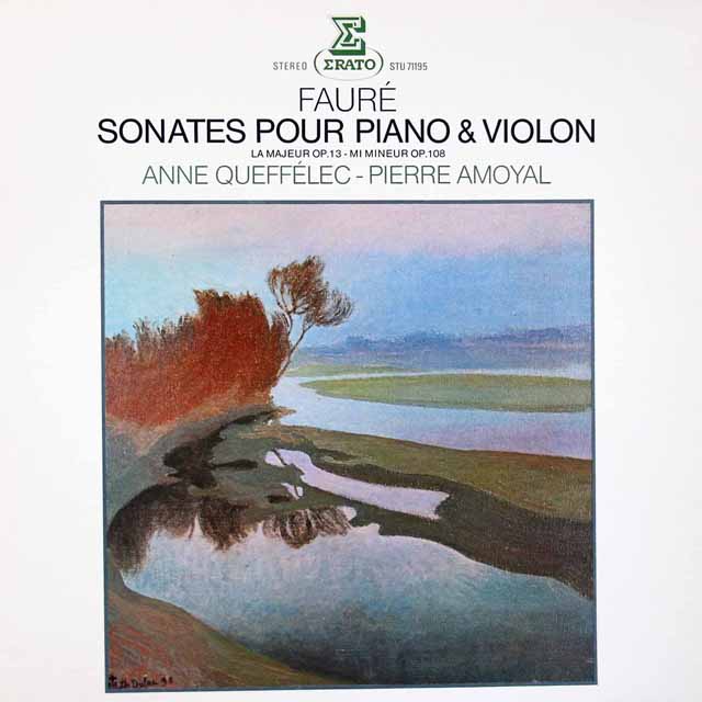 【直筆サイン入り】　ケフェレック、アモイヤルのフォーレ/ヴァイオリンソナタ第1、2番　仏ERATO　3423　LP レコード