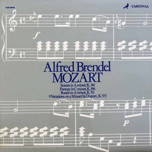 ブレンデルのモーツァルト/ピアノソナタ第8番ほか　英CARDINAL　3423　LP レコード