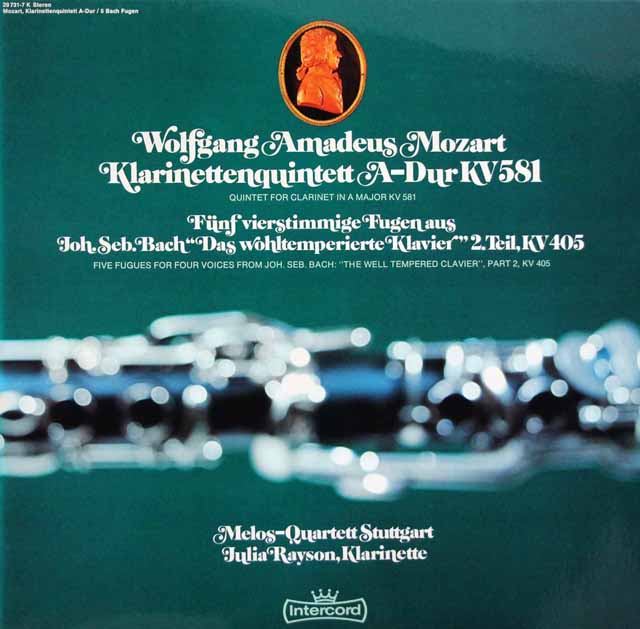 メロス四重奏団、レイソンのモーツァルト/クラリネット五重奏曲「シュタトラー」ほか　独Intercord　3423　LP レコード