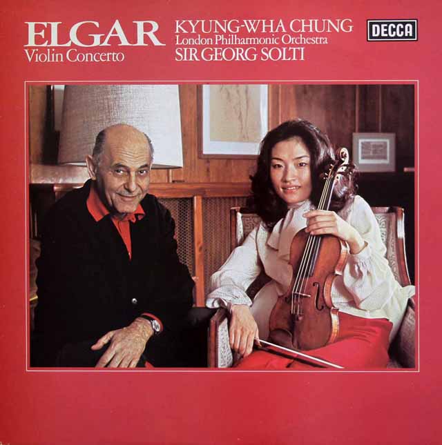 【オリジナル盤】　ショルティ、チョンのエルガー/ヴァイオリン協奏曲　英DECCA　3424　LP レコード