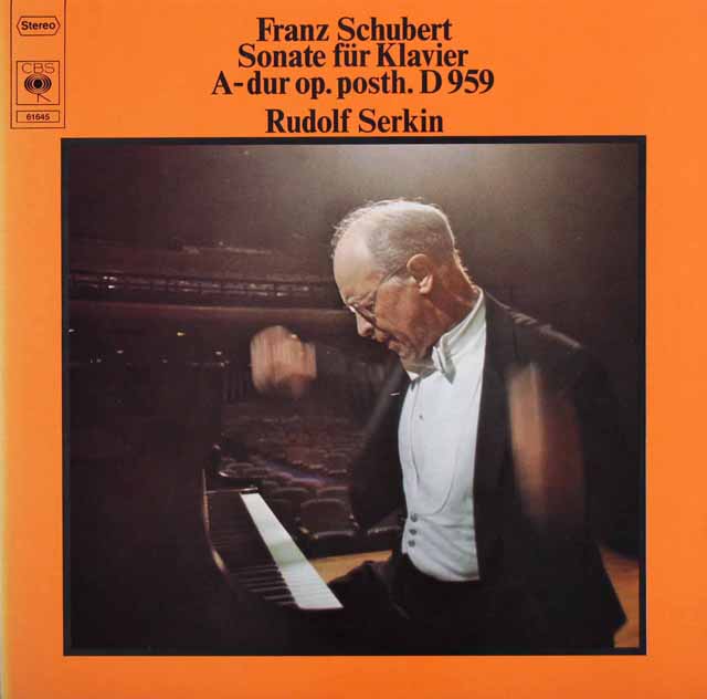 ゼルキンのシューベルト/ピアノソナタ第20番　独CBS　3424　LP レコード