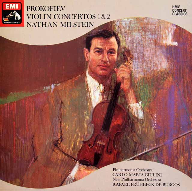 ミルシュタイン、ジュリーニ、ブルゴスのプロコフィエフ/ヴァイオリン協奏曲第1、2番　英EMI　3424　LP レコード