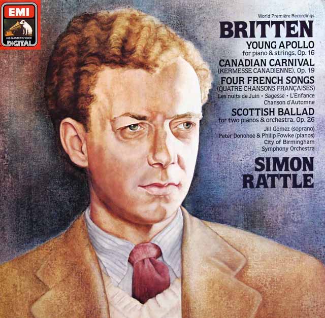 ラトルのブリテン/「若きアポロ」、「カナダの謝肉祭」ほか　独EMI　3425　LP レコード
