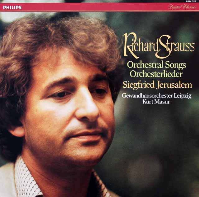 イェルザレム、マズアのR.シュトラウス/4つの歌から「明日」ほか　蘭PHILIPS　3425　LP レコード