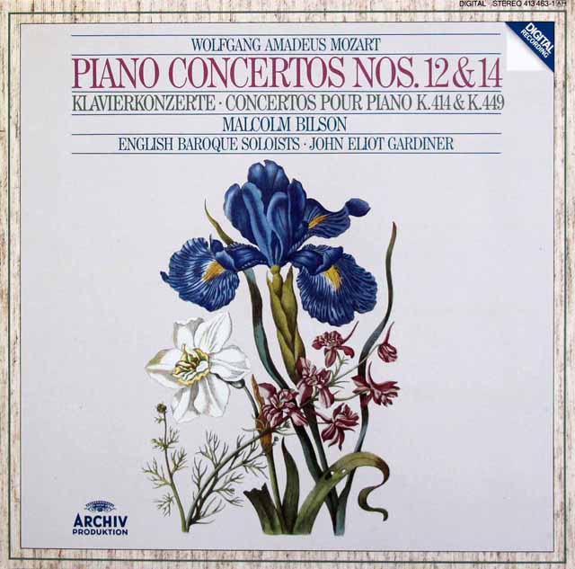 ビルソン、ガーディナーのモーツァルト/ピアノ協奏曲第12、14番　独ARCHIV　3425　LP レコード