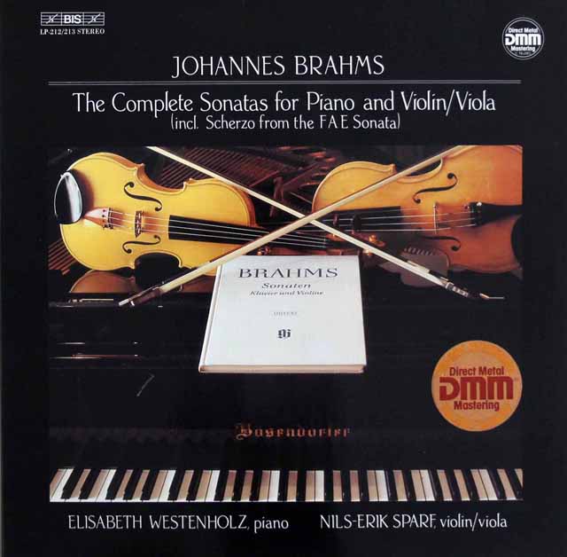 スパルフ&ウェステンホルツのブラームス/ヴァイオリン&ヴィオラソナタ集　独BIS　3426　LP レコード