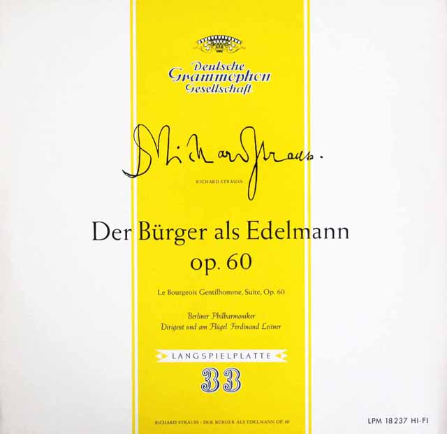 ライトナーのR.シュトラウス/「町人貴族」　独DGG　3426　LP レコード