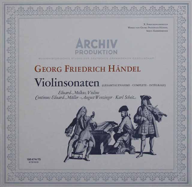 メルクスのヘンデル/ヴァイオリンソナタ全集　独ARCHIV　3427　LP レコード