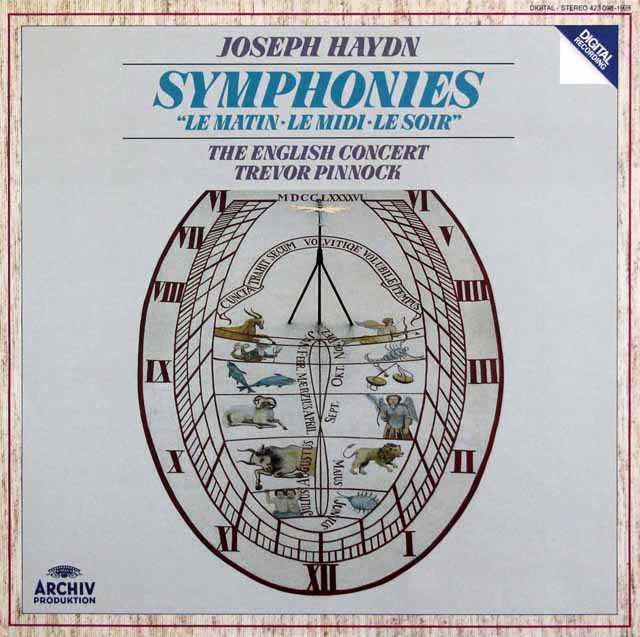 ピノックのハイドン/交響曲「朝」、「昼」、「夜」　独ARCHIV　3427　LP レコード