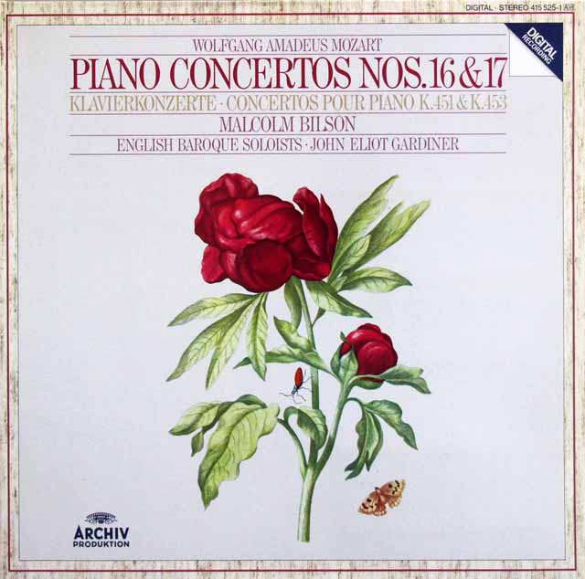 ビルソン、ガーディナーのモーツァルト/ピアノ協奏曲第16、17番　独ARCHIV　3427　LP レコード
