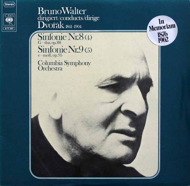 ワルターのドヴォルザーク/交響曲第8、9番「新世界より」　独CBS　3427　LP レコード