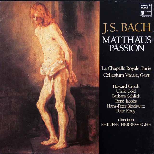 ヘレヴェッヘのバッハ/マタイ受難曲　仏HM　3427　LP レコード
