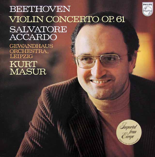アッカルド、マズアのベートーヴェン/ヴァイオリン協奏曲　蘭PHILIPS　3428　LP レコード