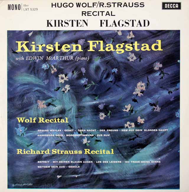 フラグスタートのヴォルフ・リサイタル、R.シュトラウス・リサイタル　英DECCA　3429　LP レコード