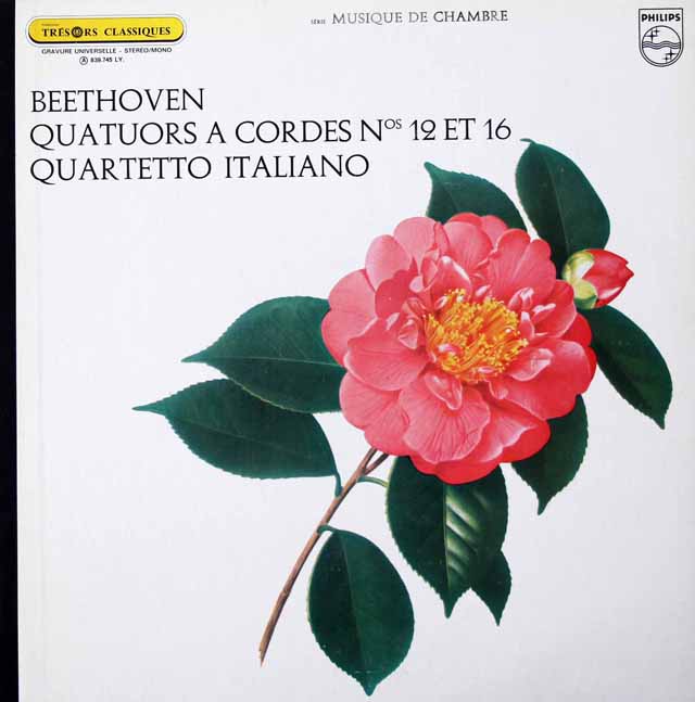 イタリア四重奏団のベートーヴェン/弦楽四重奏曲第12、16番　仏PHILIPS　3429　LP レコード