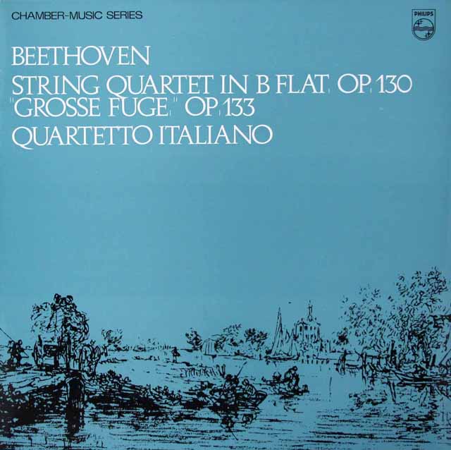 イタリア四重奏団のベートーヴェン/弦楽四重奏曲第13番、大フーガ変ロ長調　英PHILIPS　3429　LP レコード