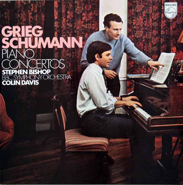 ビショップ、デイヴィスのグリーグ、シューマン/ピアノ協奏曲集　蘭PHILIPS　3429　LP レコード