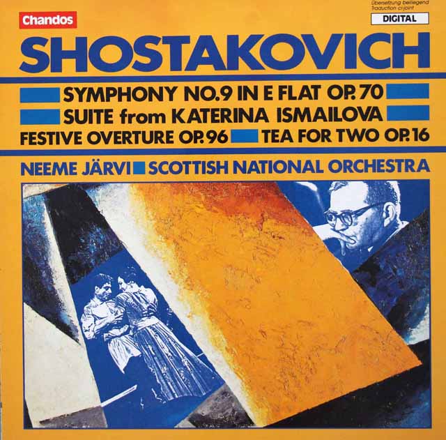 ネーメ・ヤルヴィのショスタコーヴィチ/交響曲第9番ほか　英Chandos　3429　LP レコード