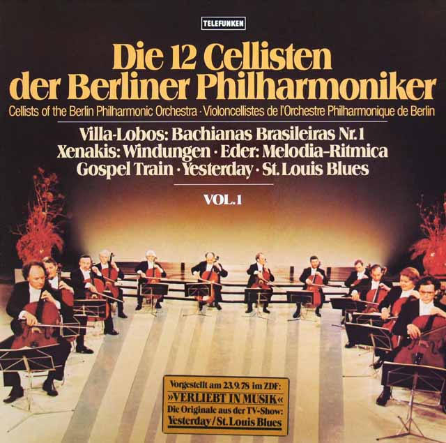 ベルリン・フィルの12人のチェロ奏者たち vol.1　独TELEFUNKEN　3430　LP レコード