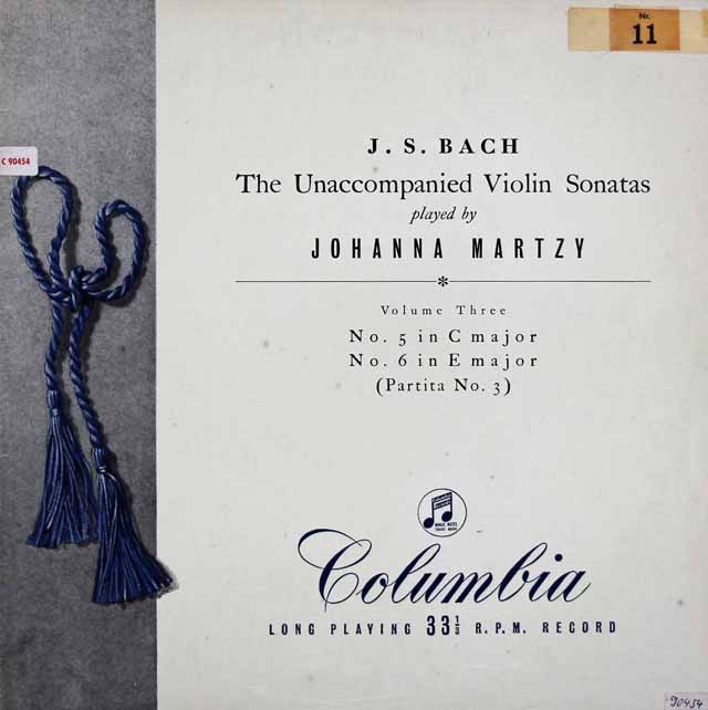 【オリジナル盤】　マルツィのバッハ/無伴奏ヴァイオリンのためのソナタ第3番とパルティータ第3番　英Columbia　3430　LP レコード