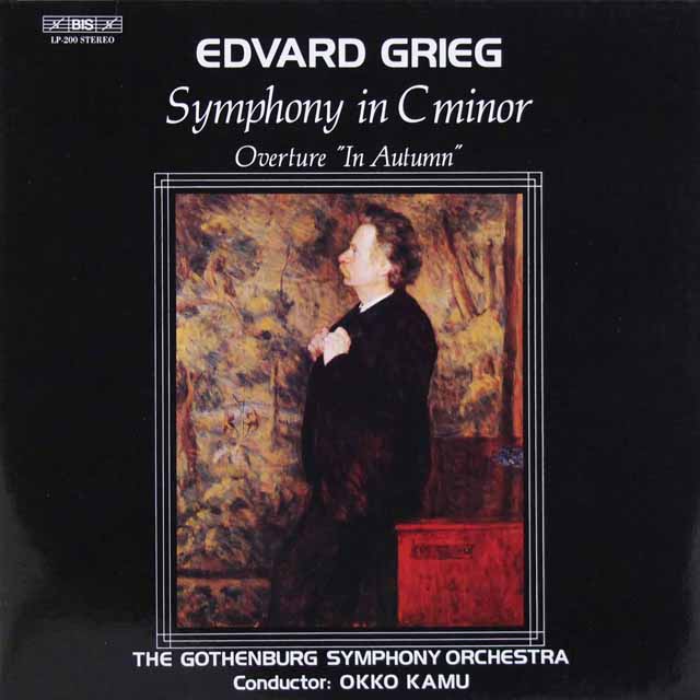 カムのグリーグ/交響曲ハ短調、序曲「秋に」　独BIS　3430　LP レコード