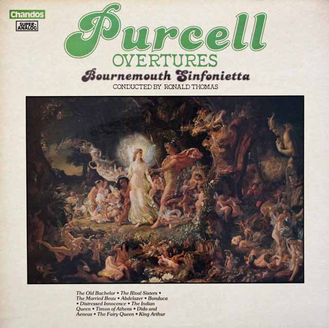 トーマス、ボーンマス・シンフォニエッタのパーセル/12の序曲集　英Chandos　3430　LP レコード