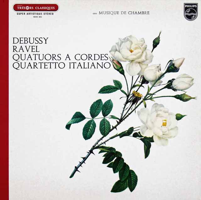 イタリア四重奏団のドビュッシー、ラヴェル/弦楽四重奏曲集　仏PHILIPS　3431　LP レコード