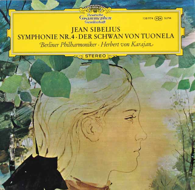 カラヤンのシベリウス/交響曲第4番ほか　独DGG　3431　LP レコード