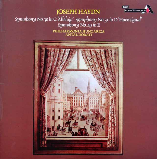 ドラティのハイドン/交響曲第29番、第30番「アレルヤ」、第31番「ホルン信号」　英DECCA（Ace of Diamonds）　3431　LP レコード