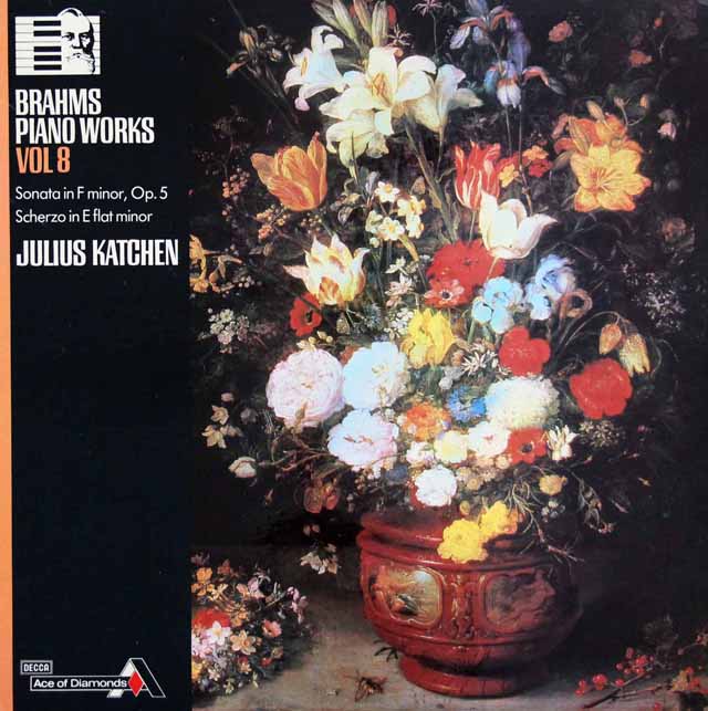 カッチェンのブラームス/ピアノ作品集　第8巻　ピアノソナタ第3番ほか　英DECCA（Ace of Diamonds）　3431　LP レコード