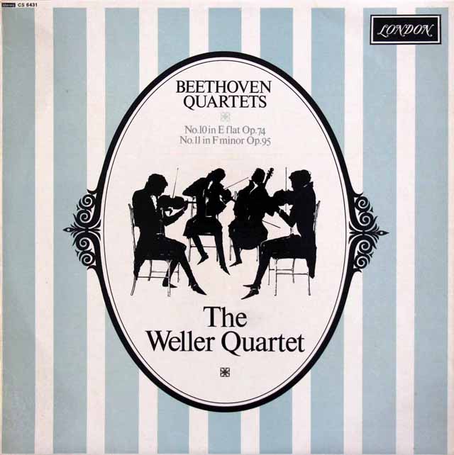 ウェラー四重奏団のベートーヴェン/弦楽四重奏曲第10、11番　英LONDON　3431　LP レコード