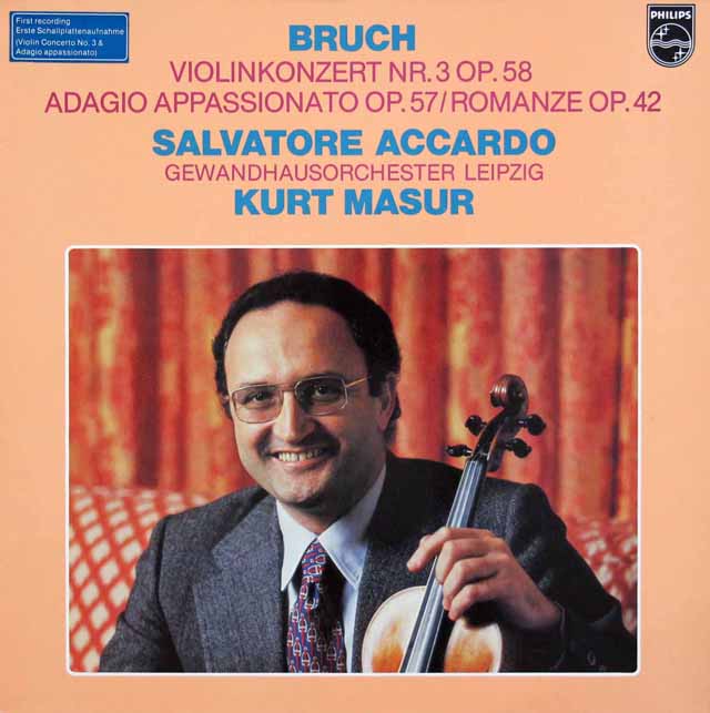 アッカルド、マズアのブルッフ/ヴァイオリン協奏曲第3番ほか　蘭PHILIPS　3431　LP レコード