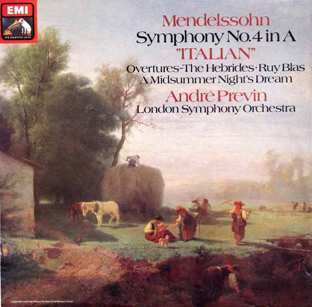 【オリジナル盤】プレヴィンのメンデルスゾーン/交響曲第4番「イタリア」ほか　英EMI　3431　LP レコード