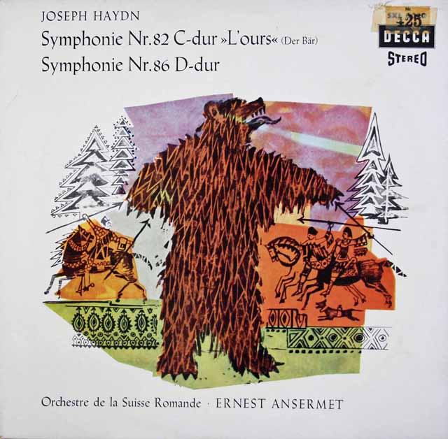 アンセルメのハイドン/交響曲第82番「熊」&第86番　独DECCA　3432　LP レコード