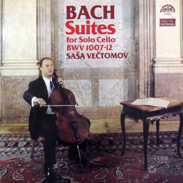 モヴェチュトフのバッハ/無伴奏チェロ組曲全6曲　チェコスロヴァキアSUPRAPHON　3432　LP レコード