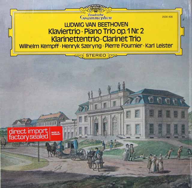 ケンプ、シェリング、フルニエのベートーヴェン/ピアノ三重奏曲第2番ほか　独DGG　3433　LP レコード