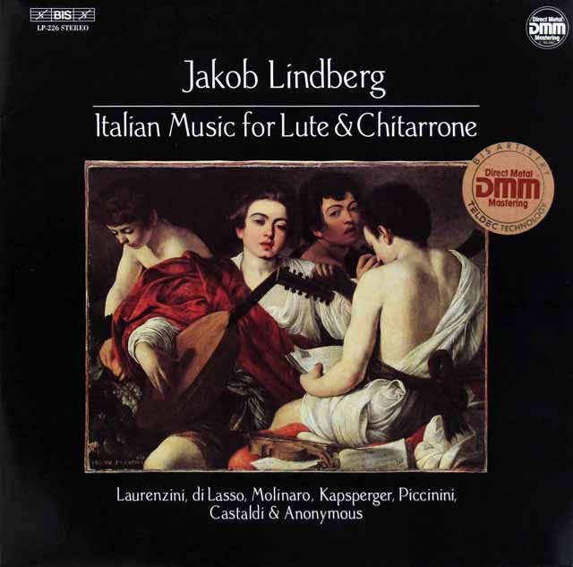 リンドベルイの「リュートとキタローネのためのイタリア音楽」　独BIS　3433　LP レコード