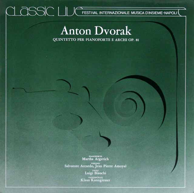 アルゲリッチ、アッカルドらのドヴォルザーク/ピアノ五重奏曲第2番　Festival Internazionale Musica d'Insieme - Napoli　伊PDU　3434　LP レコード