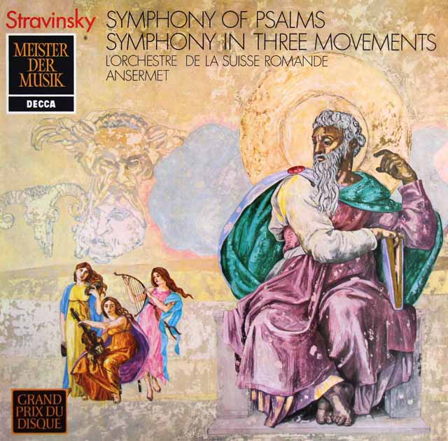 アンセルメのストラヴィンスキー/詩篇交響曲、3楽章の交響曲　独DECCA　3434　LP レコード