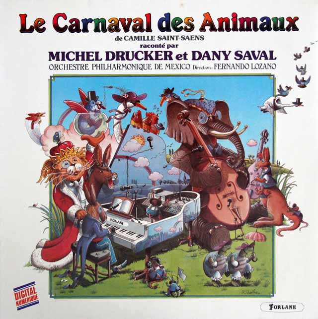 ドラッカー＆サヴァルらのサン=サーンス/「動物の謝肉祭」ほか　仏FORLANE　3434　LP レコード