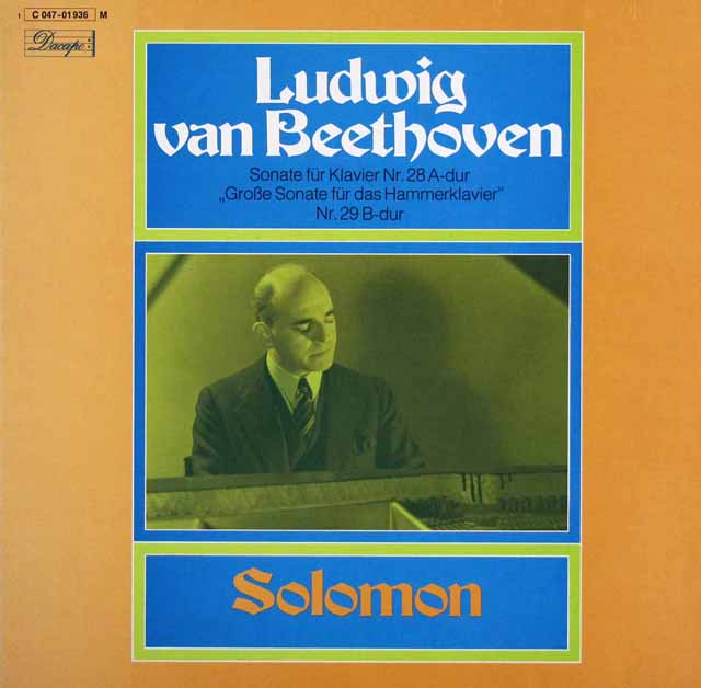 ソロモンのベートーヴェン/ピアノソナタ第28、29番　独Dacapo　3435　LP レコード