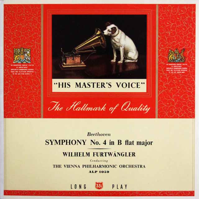 【オリジナル盤】　フルトヴェングラーのベートーヴェン/交響曲第4番　英EMI　3435　LP レコード